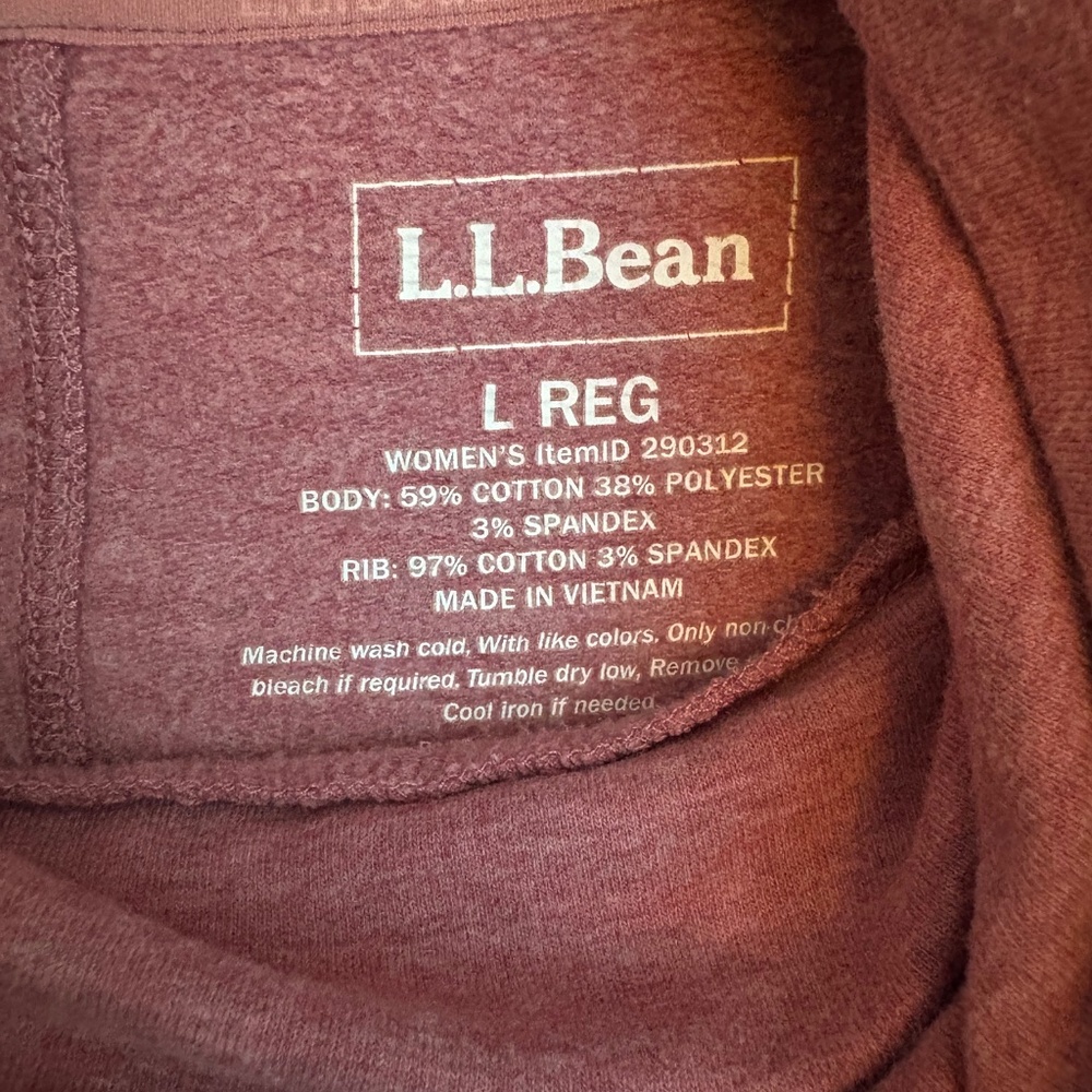 LLBean Rose pink cowl neck pullover, Size L - Picture 3 of 4